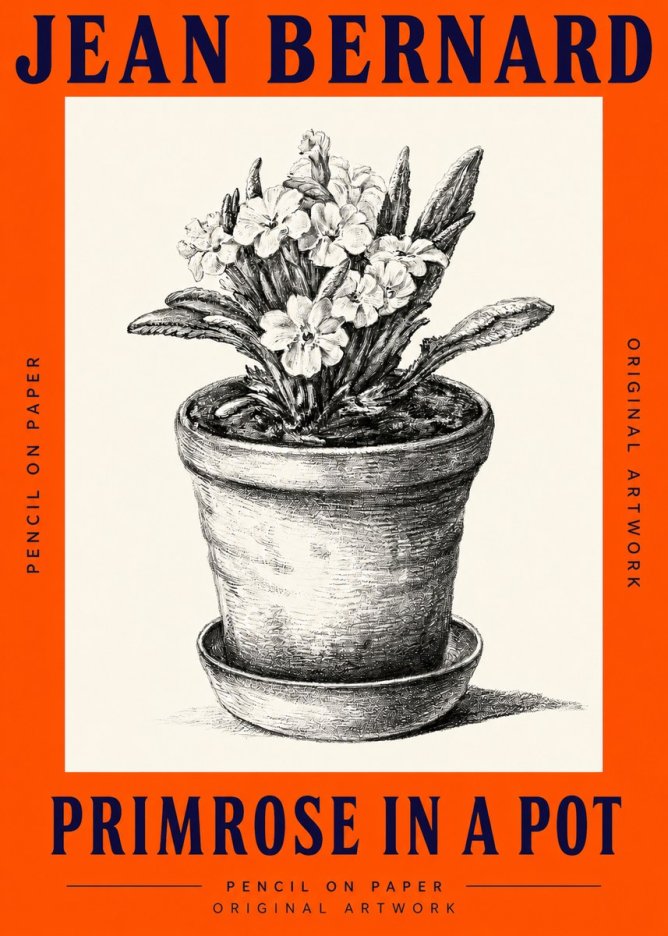 Jean Bernard Potted Primrose No3 - Juliste