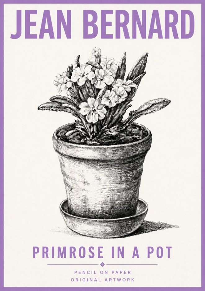 Jean Bernard Potted Primrose No5 - Juliste