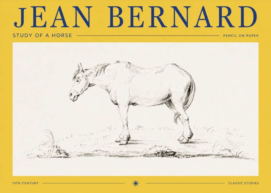 Jean Bernard Study of a Horse IX No2 - Juliste