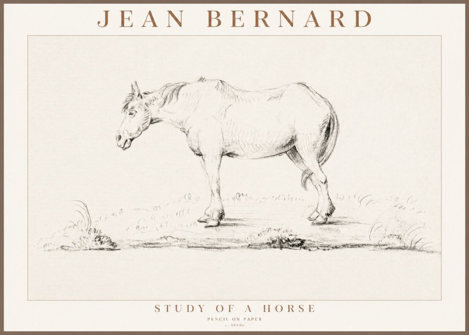 Jean Bernard Study of a Horse IX No3 - Juliste