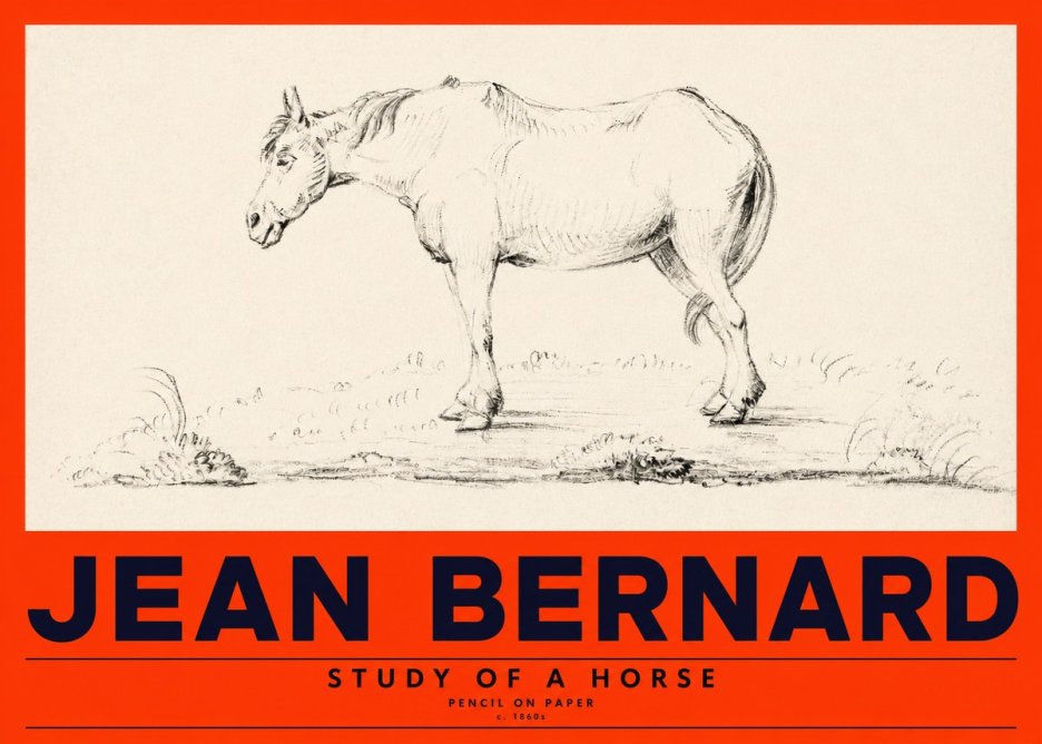 Jean Bernard Study of a Horse IX No4 - Juliste