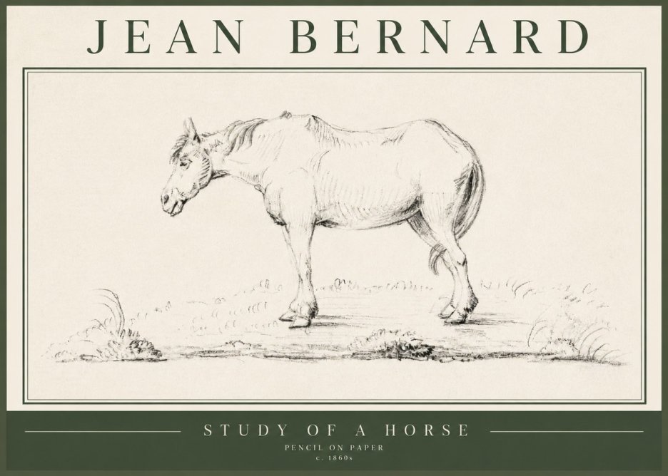 Jean Bernard Study of a Horse IX No5 - Juliste