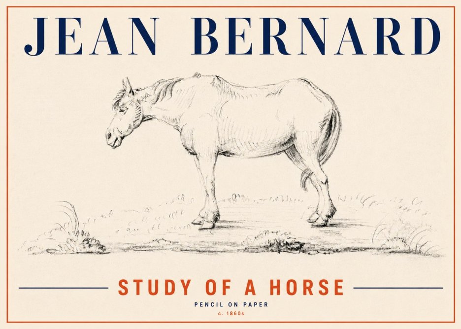 Jean Bernard Study of a Horse IX No6 - Juliste
