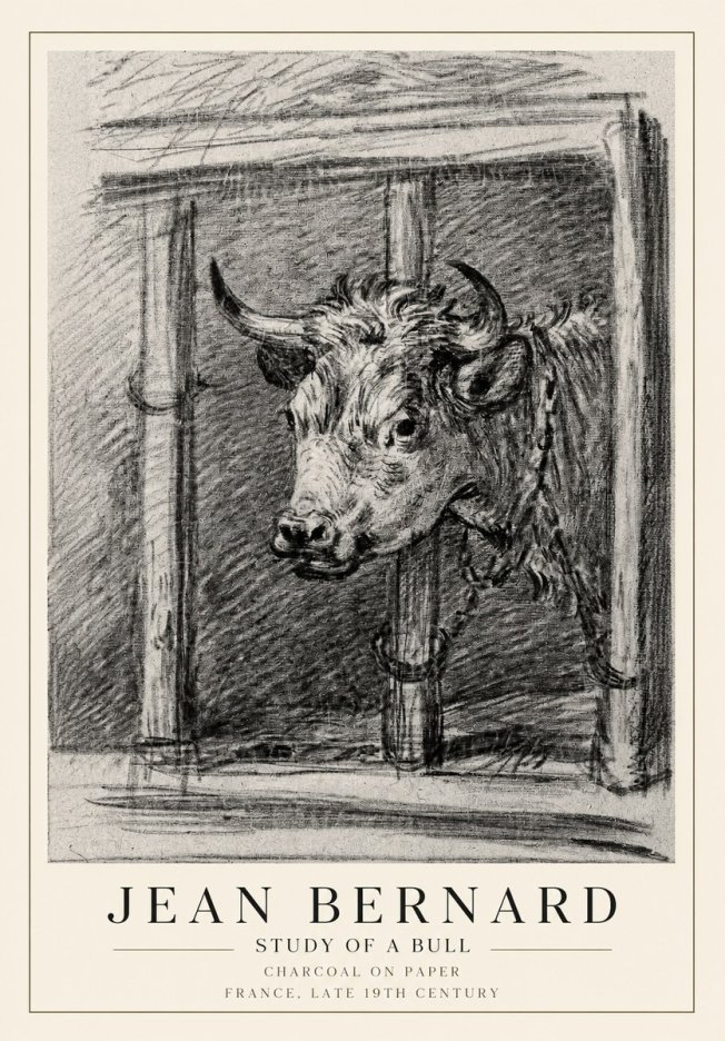 Jean Bernard Study of a Bull II No1 - Juliste