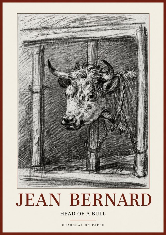 Jean Bernard Study of a Bull II No2 - Juliste