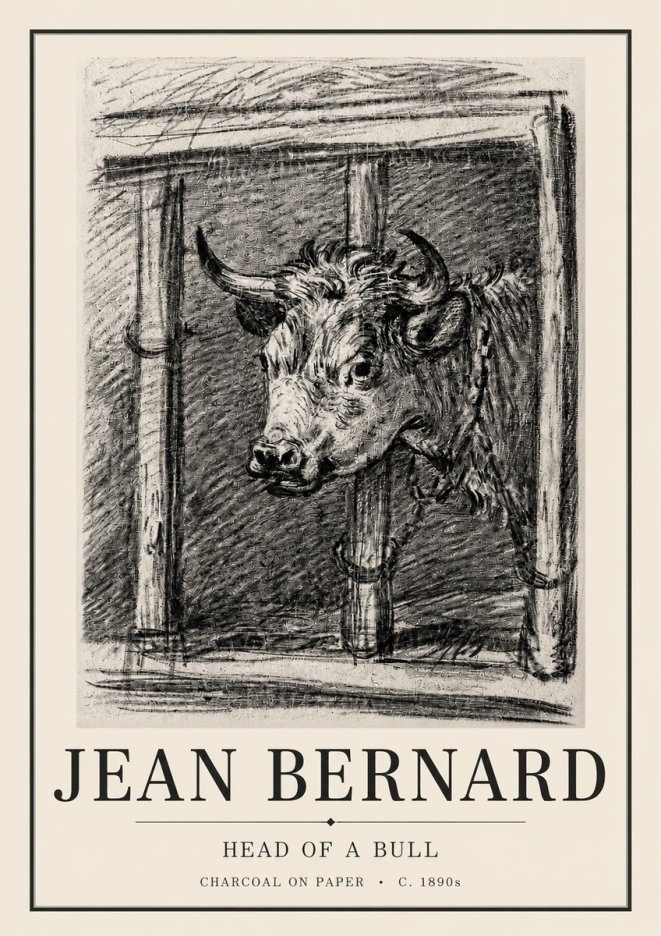 Jean Bernard Study of a Bull II No4 - Juliste