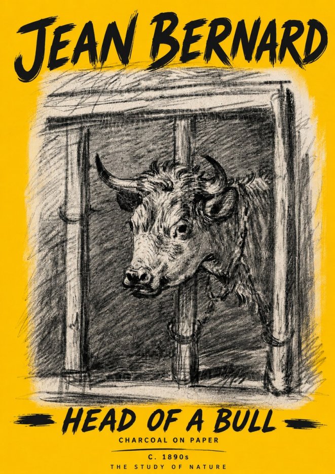 Jean Bernard Study of a Bull II No6 - Juliste