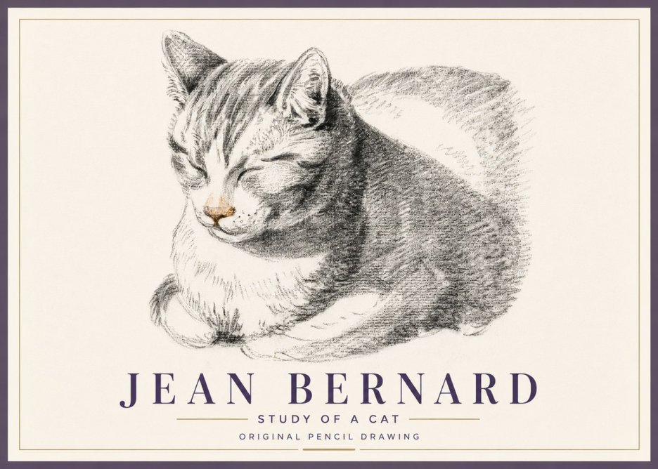 Jean Bernard Sleeping Cat VI No5 - Juliste