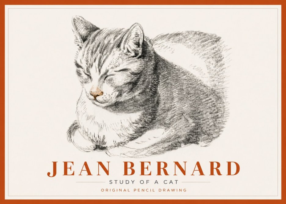 Jean Bernard Sleeping Cat VI No6 - Juliste