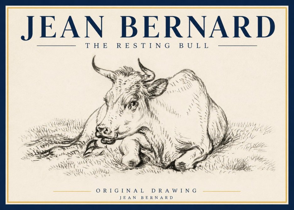 Jean Bernard Study of a Cow, Resting No5 - Juliste