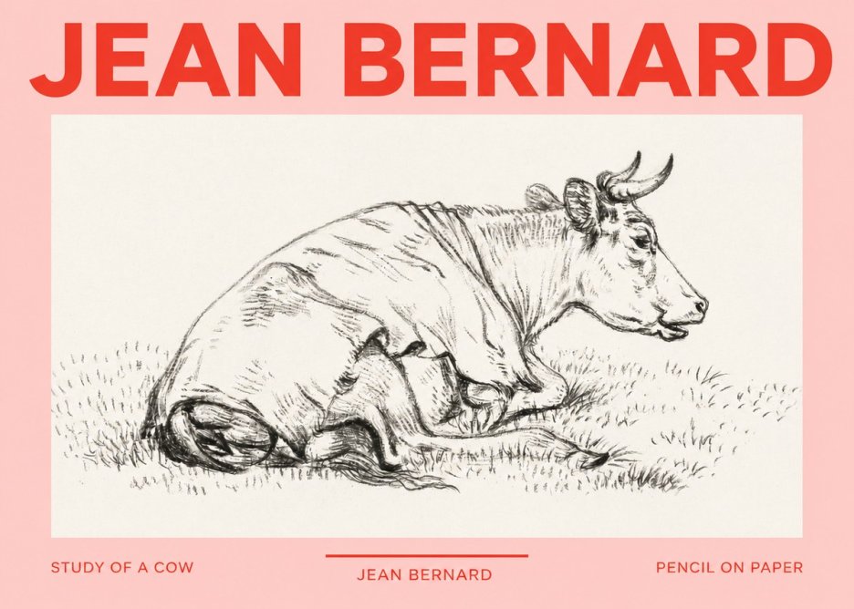 Jean Bernard Resting Cow III No3 - Juliste