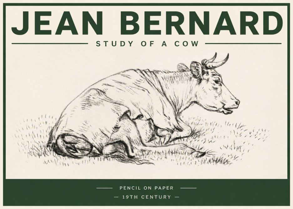 Jean Bernard Resting Cow III No4 - Juliste