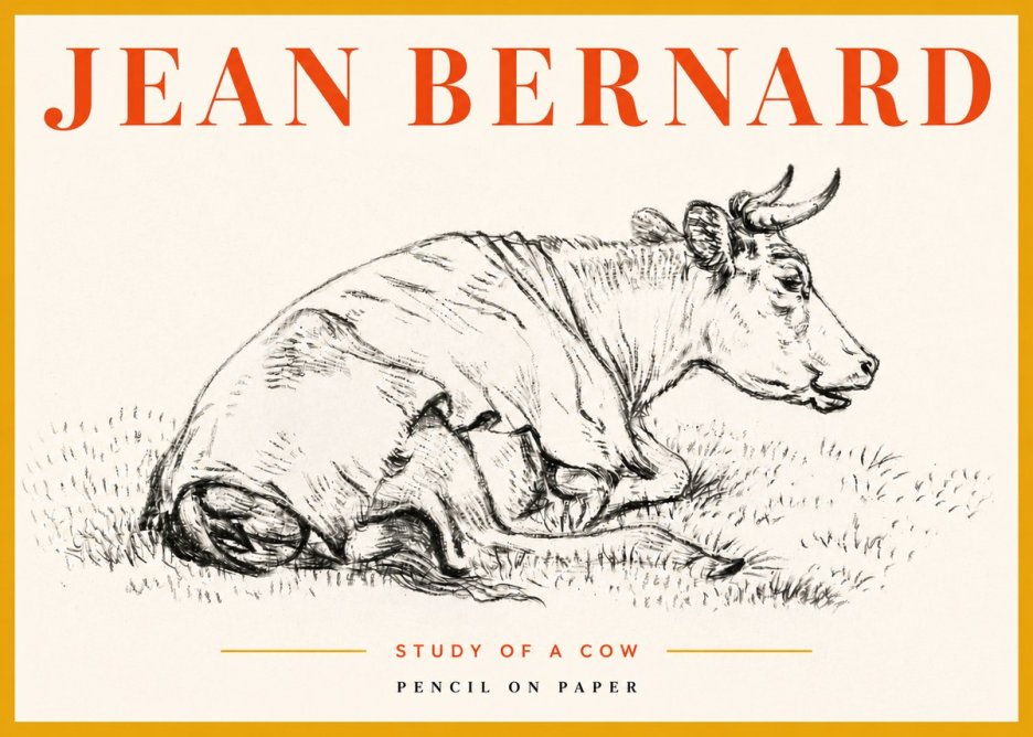 Jean Bernard Resting Cow III No5 - Juliste