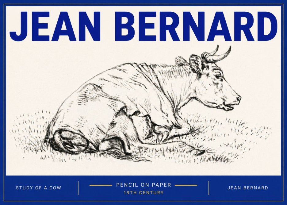 Jean Bernard Resting Cow III No6 - Juliste