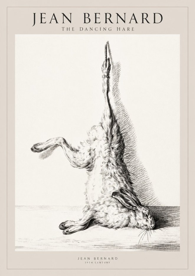 Jean Bernard The Dancing Hare No1 - Juliste