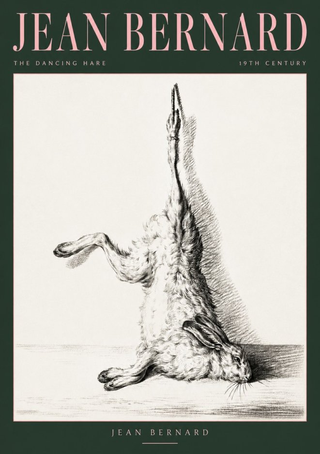 Jean Bernard The Dancing Hare No2 - Juliste