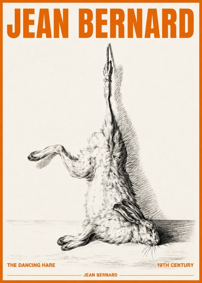 Jean Bernard The Dancing Hare No3 - Juliste