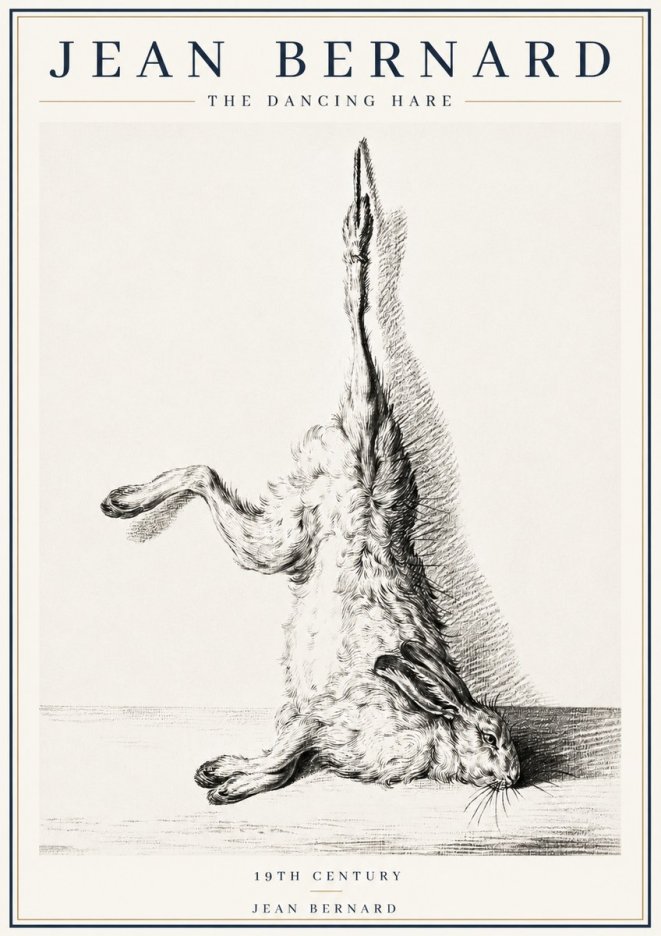 Jean Bernard The Dancing Hare No4 - Juliste