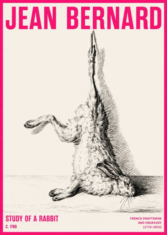 Jean Bernard The Dancing Hare No6 - Juliste