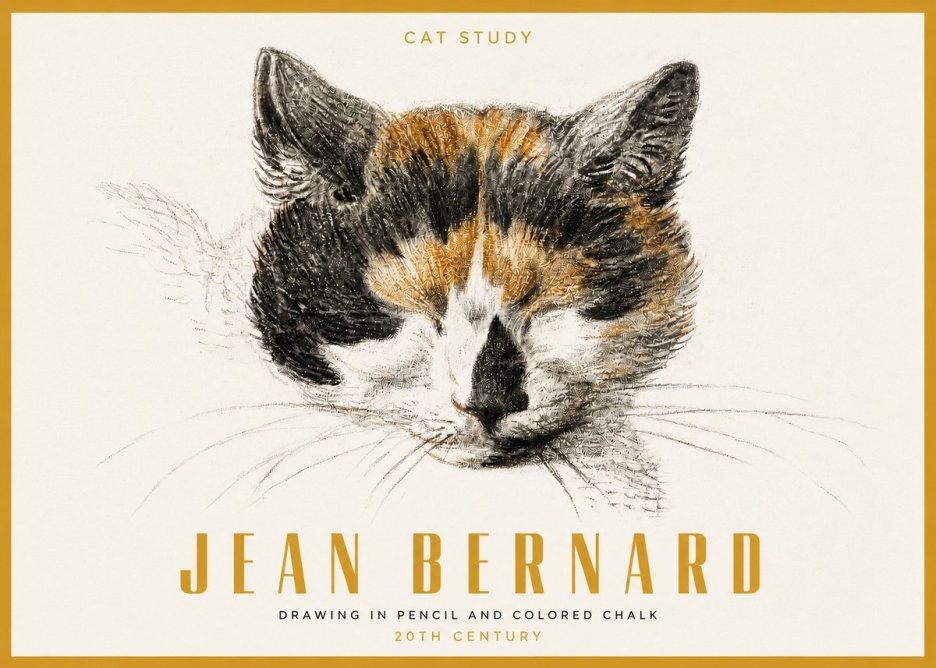 Jean Bernard Cat Study VIII No3 - Juliste