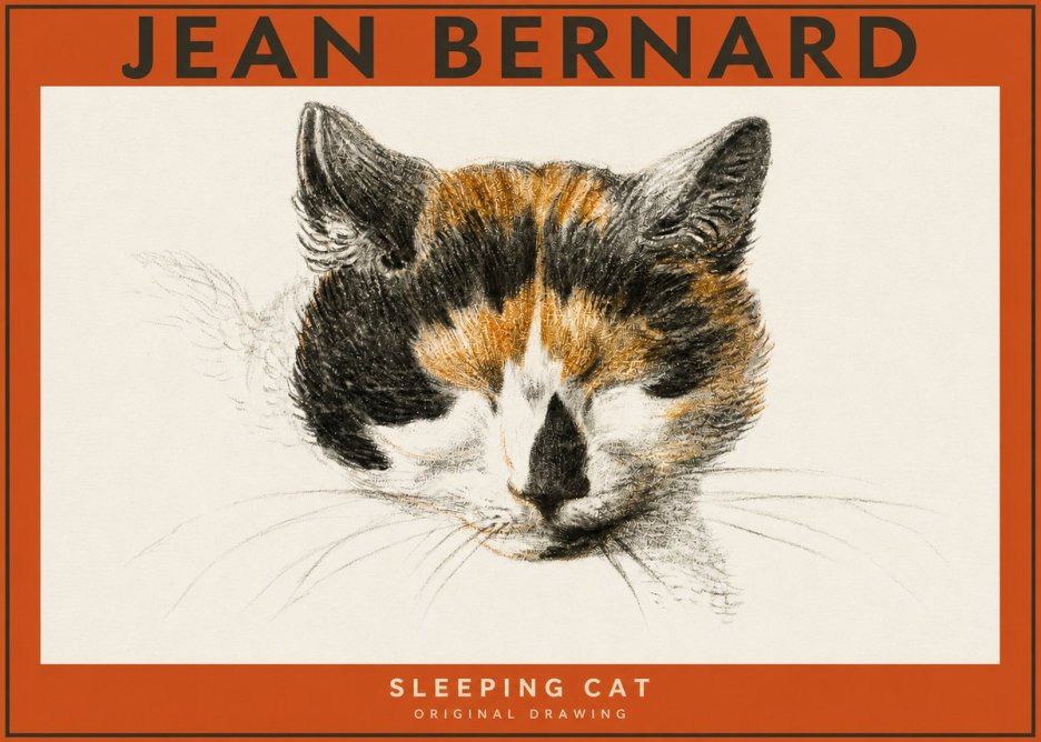 Jean Bernard Cat Study VIII No5 - Juliste