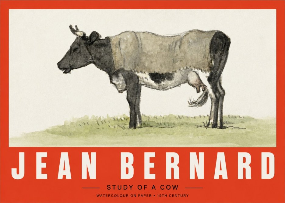 Jean Bernard Study of a Cow IX No2 - Juliste