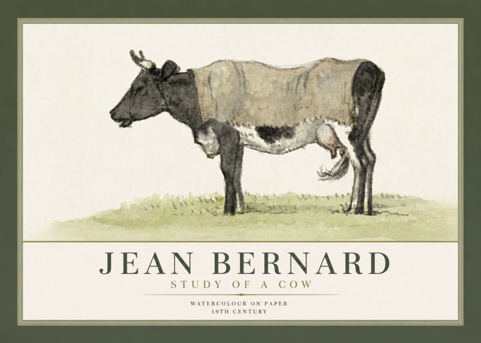 Jean Bernard Study of a Cow IX No3 - Juliste