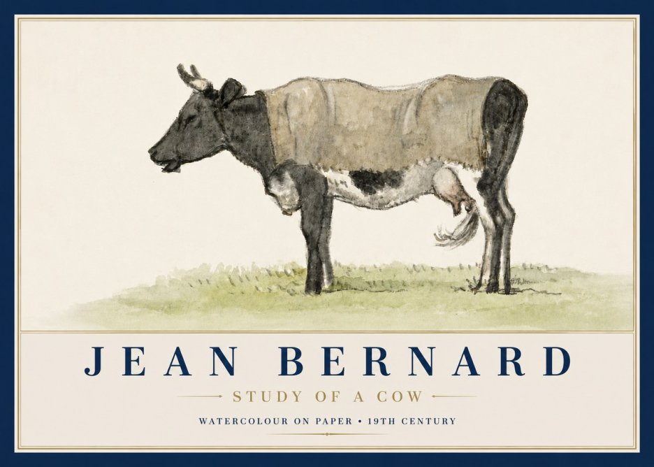 Jean Bernard Study of a Cow IX No4 - Juliste