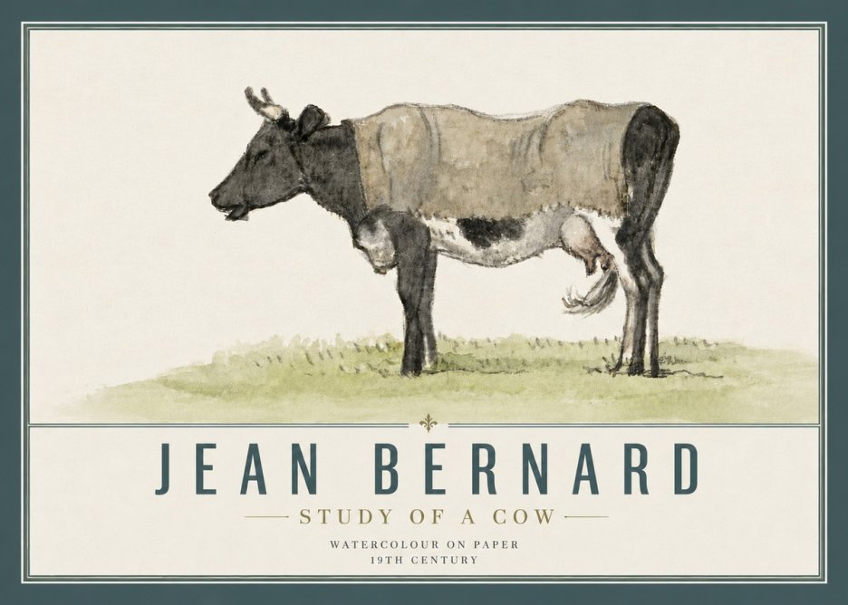 Jean Bernard Study of a Cow IX No5 - Juliste