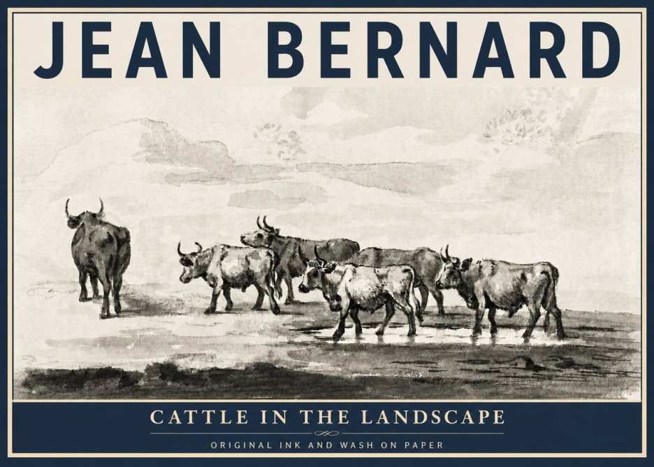 Jean Bernard Cattle in the Landscape No3 - Juliste