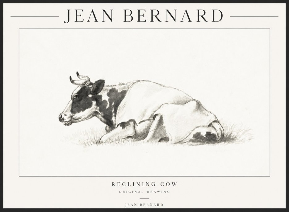 Jean Bernard Reclining Cow II No1 - Juliste