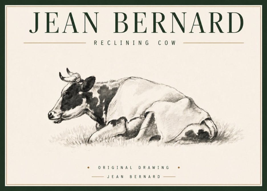Jean Bernard Reclining Cow II No4 - Juliste