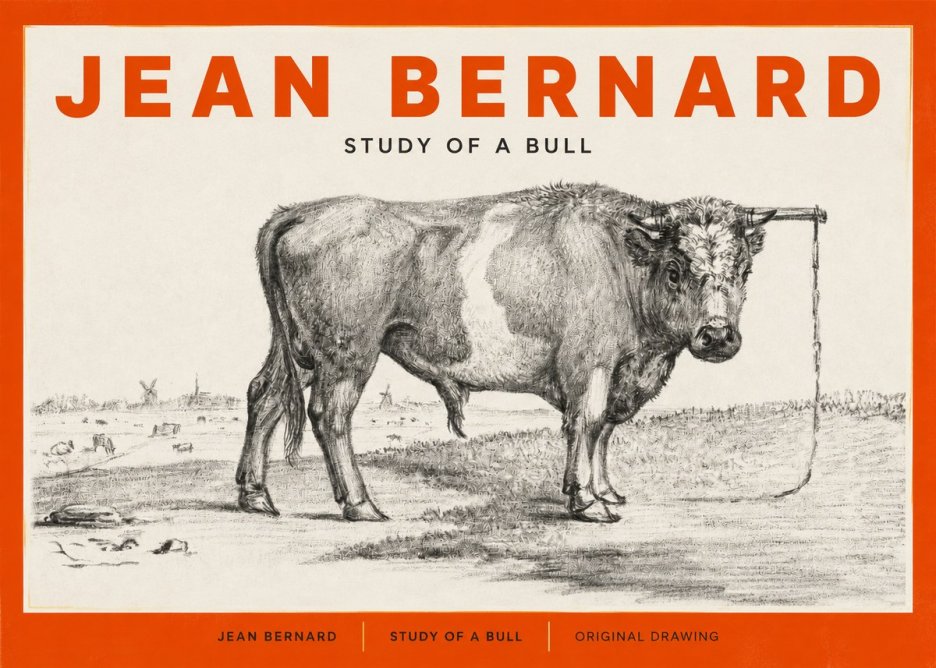 Jean Bernard Study of a Bull III No2 - Juliste