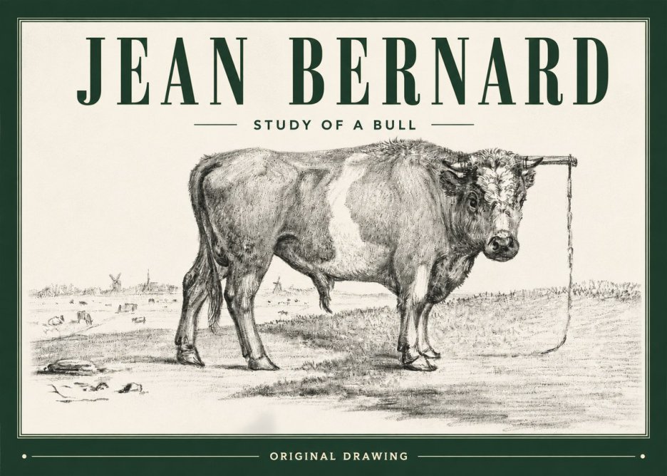 Jean Bernard Study of a Bull III No3 - Juliste