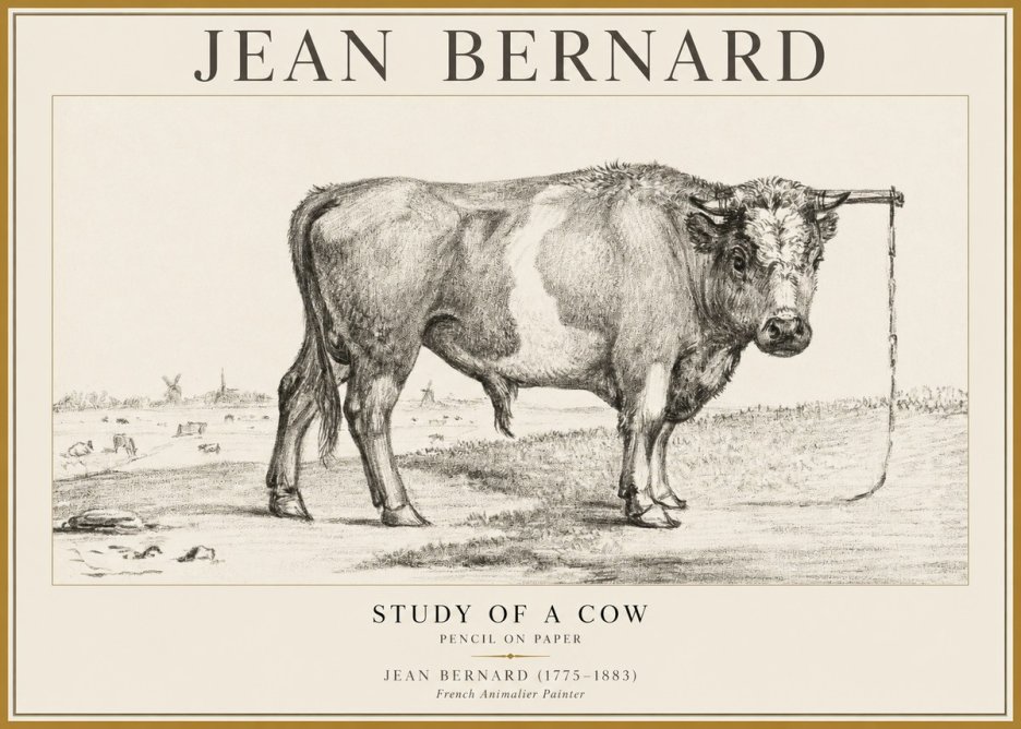 Jean Bernard Study of a Bull III No5 - Juliste
