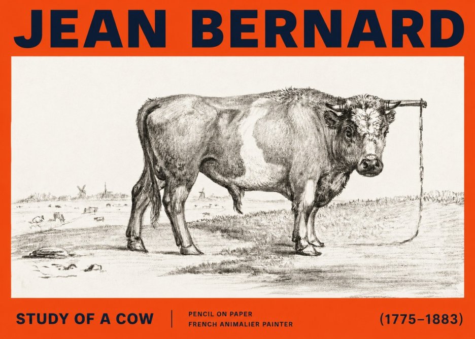 Jean Bernard Study of a Bull III No6 - Juliste