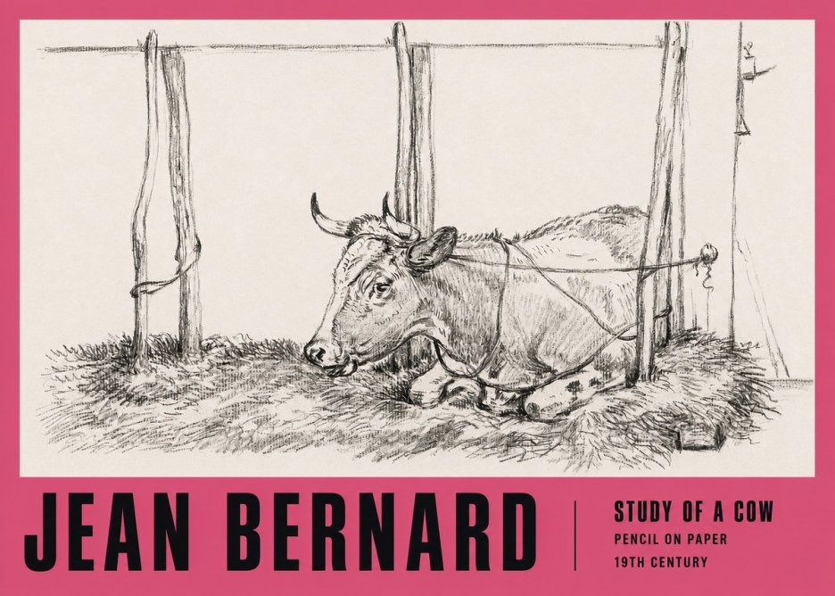 Jean Bernard A Resting Cow No3 - Juliste