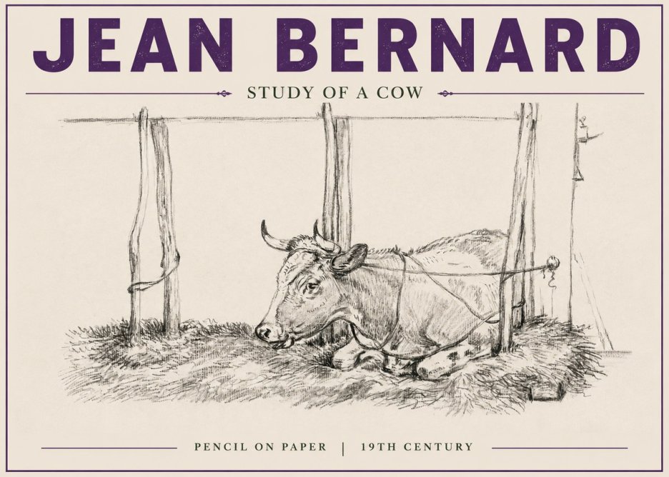 Jean Bernard A Resting Cow No6 - Juliste