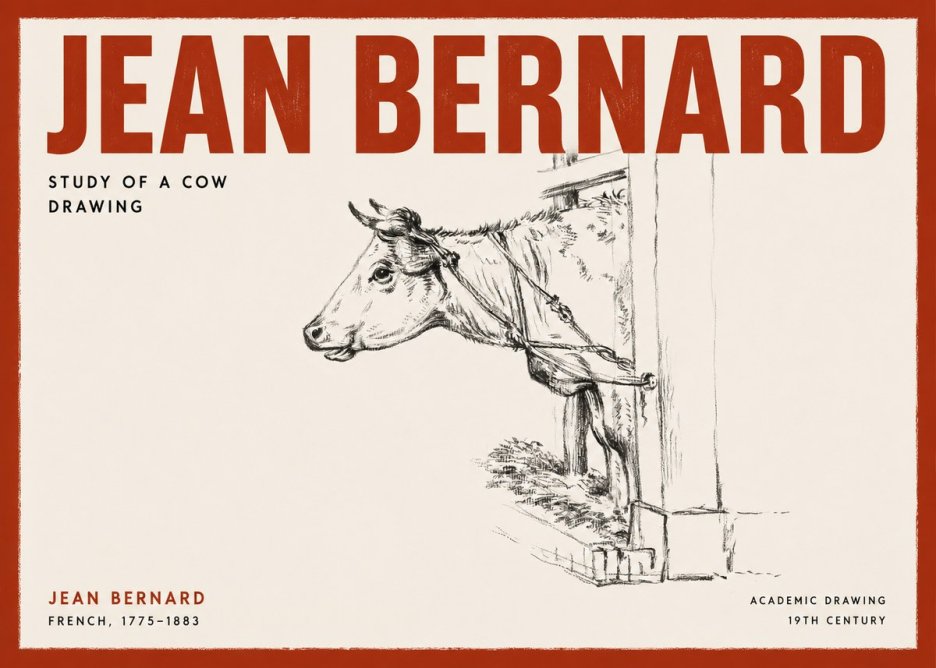 Jean Bernard Study of a Cow X No2 - Juliste