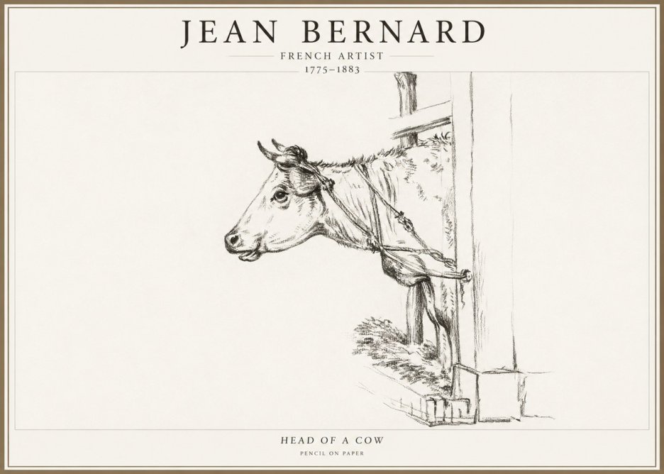 Jean Bernard Study of a Cow X No4 - Juliste