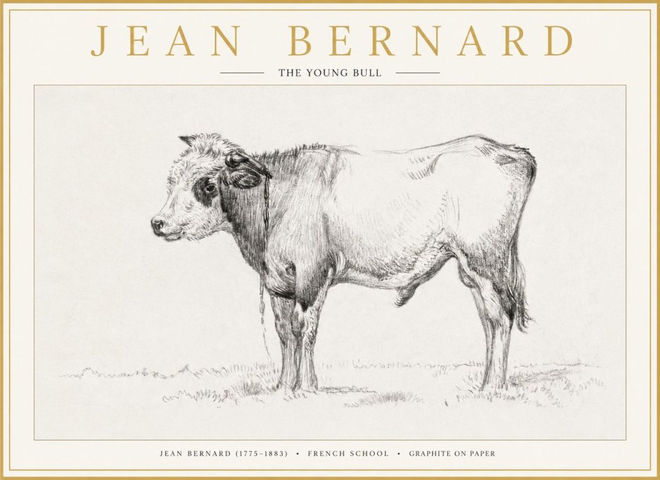 Jean Bernard The Young Bull No1 - Juliste