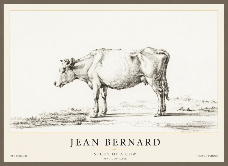 Jean Bernard Study of a Cow XI No1 - Juliste