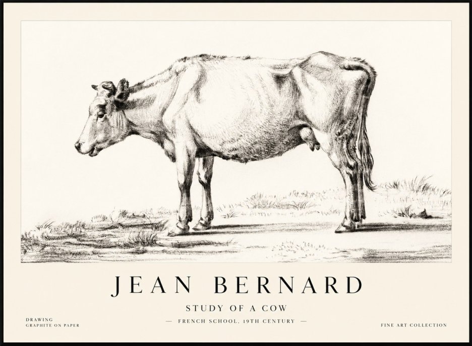 Jean Bernard Study of a Cow XI No2 - Juliste