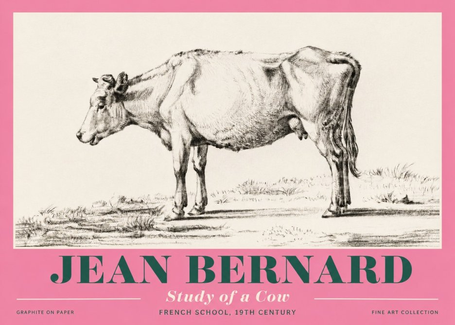 Jean Bernard Study of a Cow XI No4 - Juliste