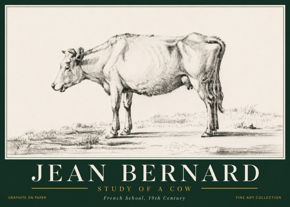 Jean Bernard Study of a Cow XI No6 - Juliste