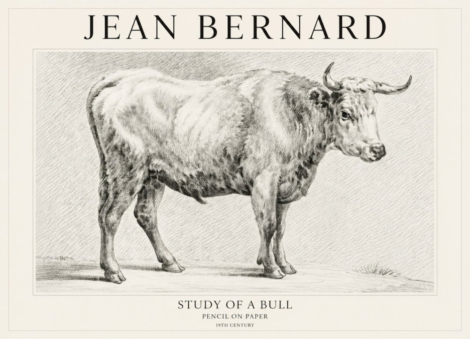 Jean Bernard Study of a Bull IV No1 - Juliste