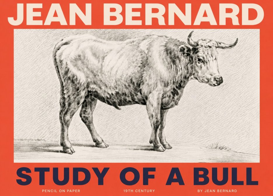 Jean Bernard Study of a Bull IV No3 - Juliste
