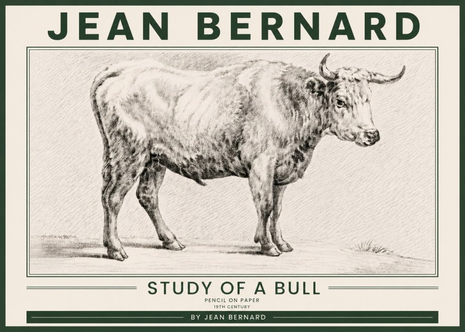 Jean Bernard Study of a Bull IV No5 - Juliste