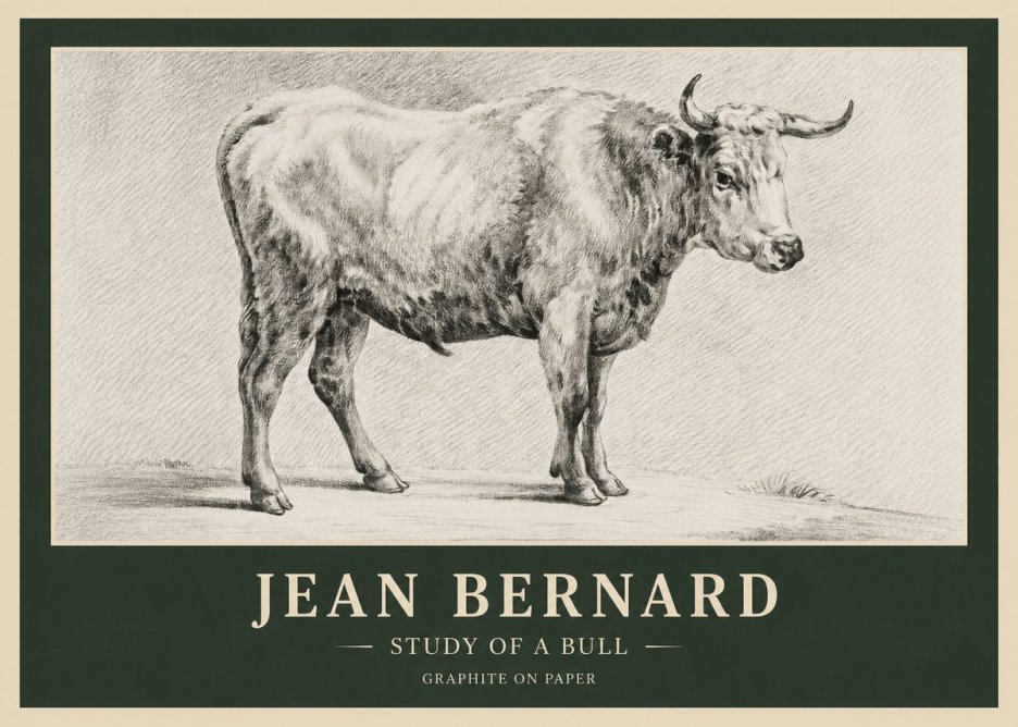 Jean Bernard Study of a Bull IV No6 - Juliste