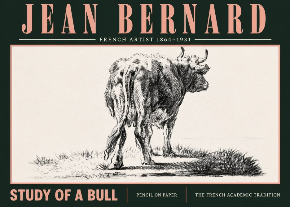 Jean Bernard Study of a Bull V No5 - Juliste